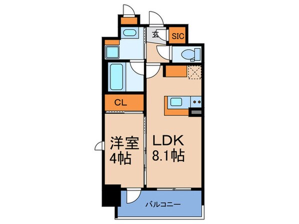 ｴｽﾃﾑｺｰﾄ谷町九丁目(1001)の物件間取画像